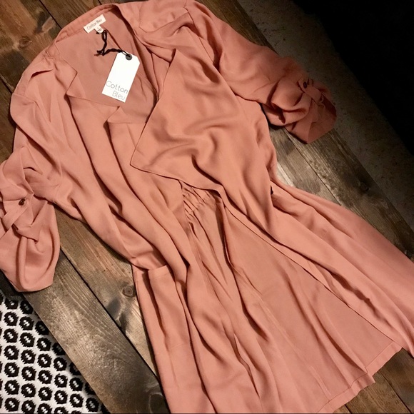 🎉LAST ONE!💕🎉Silky Long Duster Mauve - Picture 4 of 5